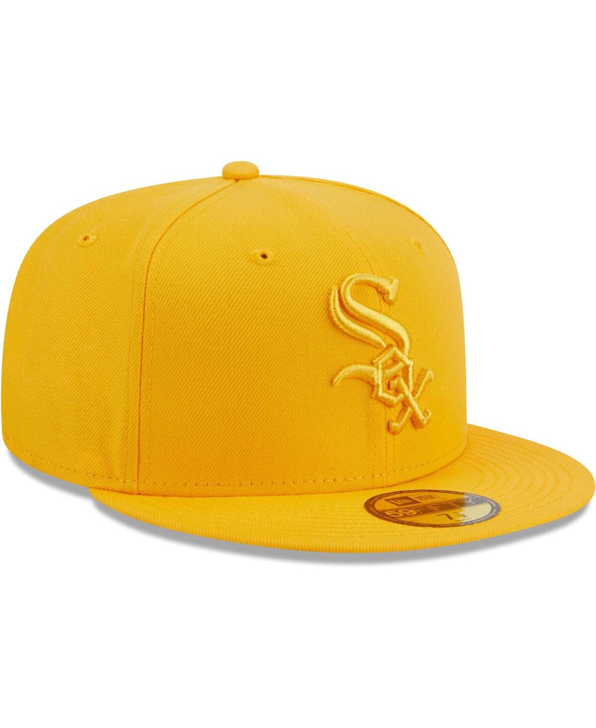 Shop New Era Men's  Gold Chicago White Sox Color Pack 59fifty Fitted Hat