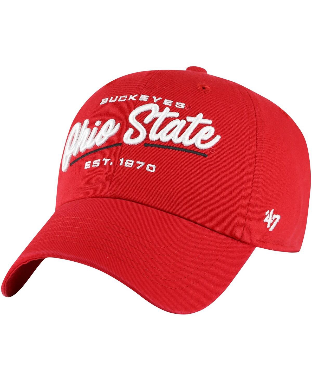 47 Brand Women's ' Scarlet Ohio State Buckeyes Sidney Clean Up Adjustable Hat