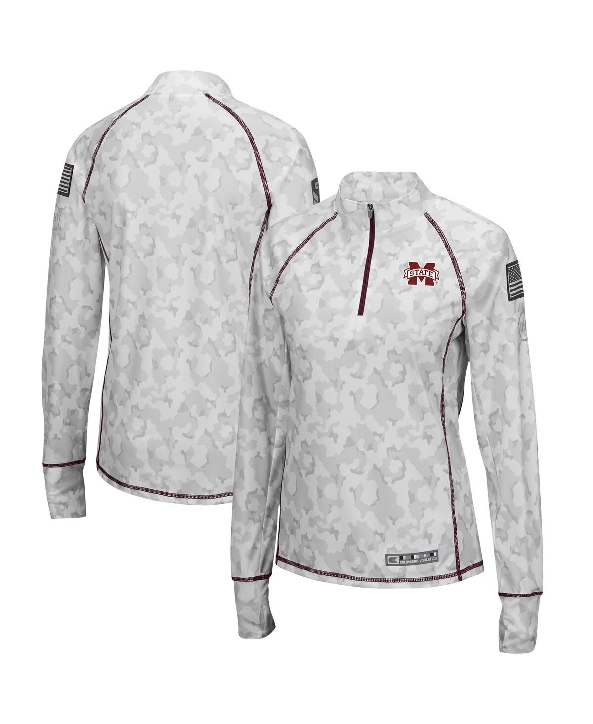 Women's Colosseum Camo Mississippi State Bulldogs Oht Military-Inspired Appreciation Officer Arctic Lightweight Quarter-Zip Top - Camo