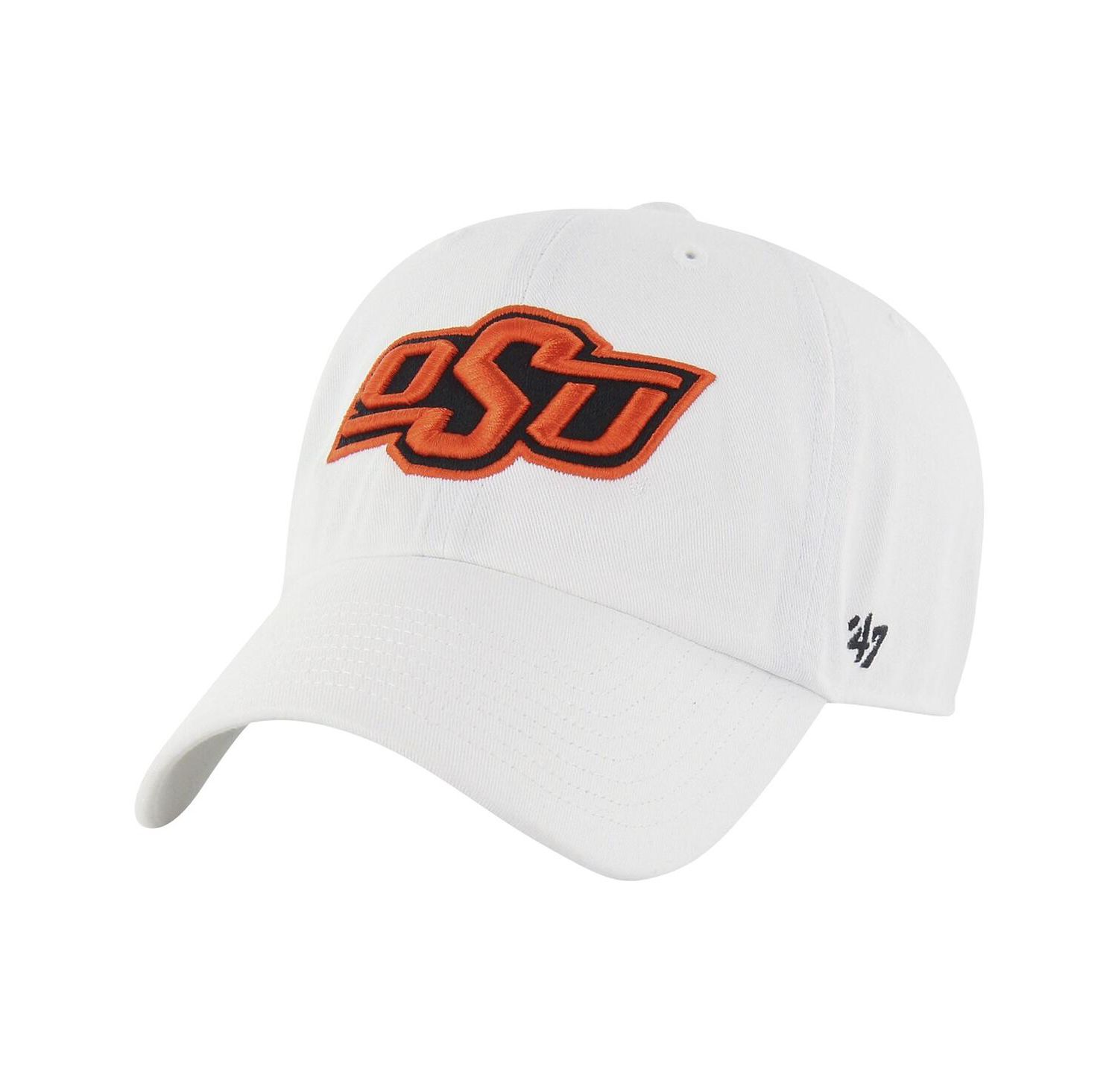 Men's White Distressed Oklahoma State Cowboys Vintage-Like Clean Up Adjustable Hat