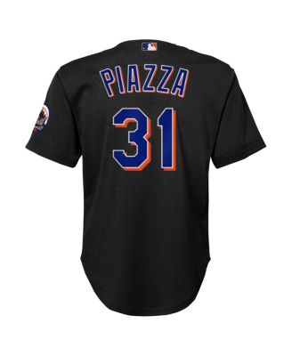 Big Boys Mike Piazza Black Distressed New York Mets Cooperstown Collection&nbsp;Mesh Batting Practice Jersey