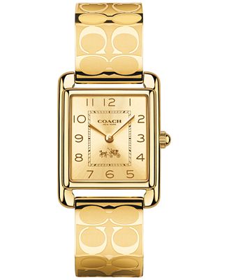 Coach signature etched bangle bracelet watch