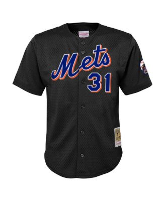 Big Boys Mike Piazza Black Distressed New York Mets Cooperstown Collection&nbsp;Mesh Batting Practice Jersey