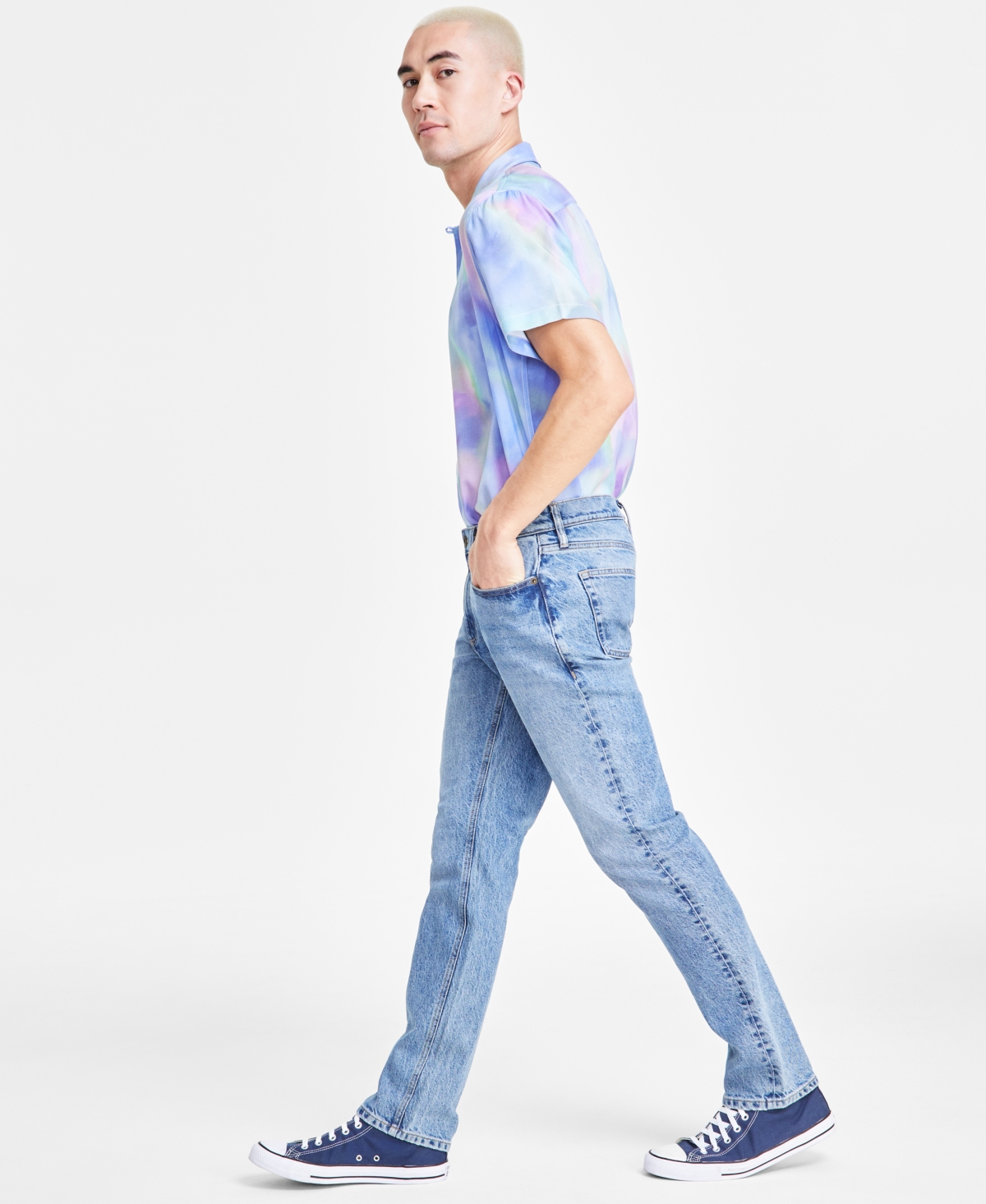 Sun + Stone Men's Straight FitBlue Jeans, Created for Macy's - Tufts