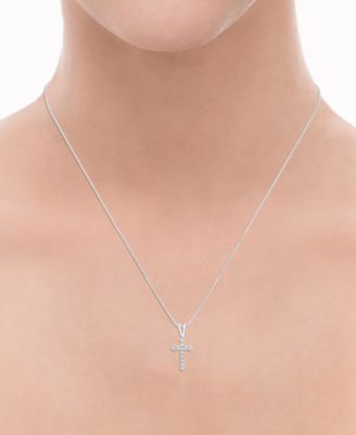 Diamond Cross 18" Pendant Necklace (1/10 ct. t.w.) in 14k Gold