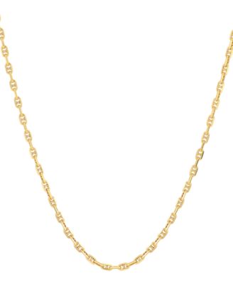 Italian Gold - Polished Mariner Link 18" Chain Necklace in 10k Gold