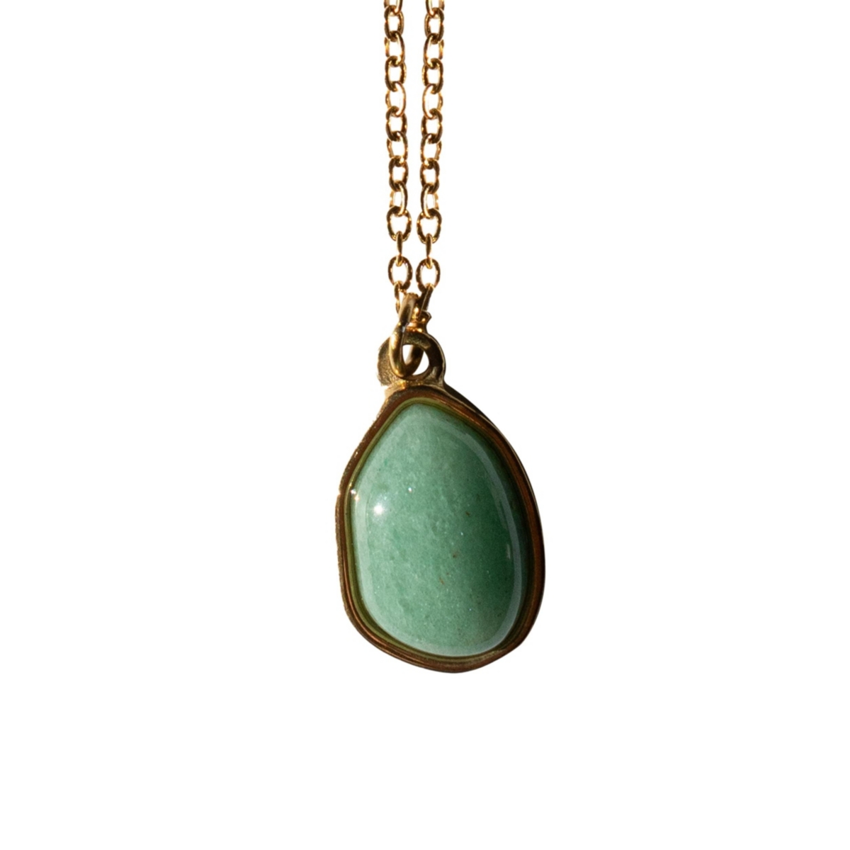 Puzzle &#x2014; Stone Pendant Necklace - Green