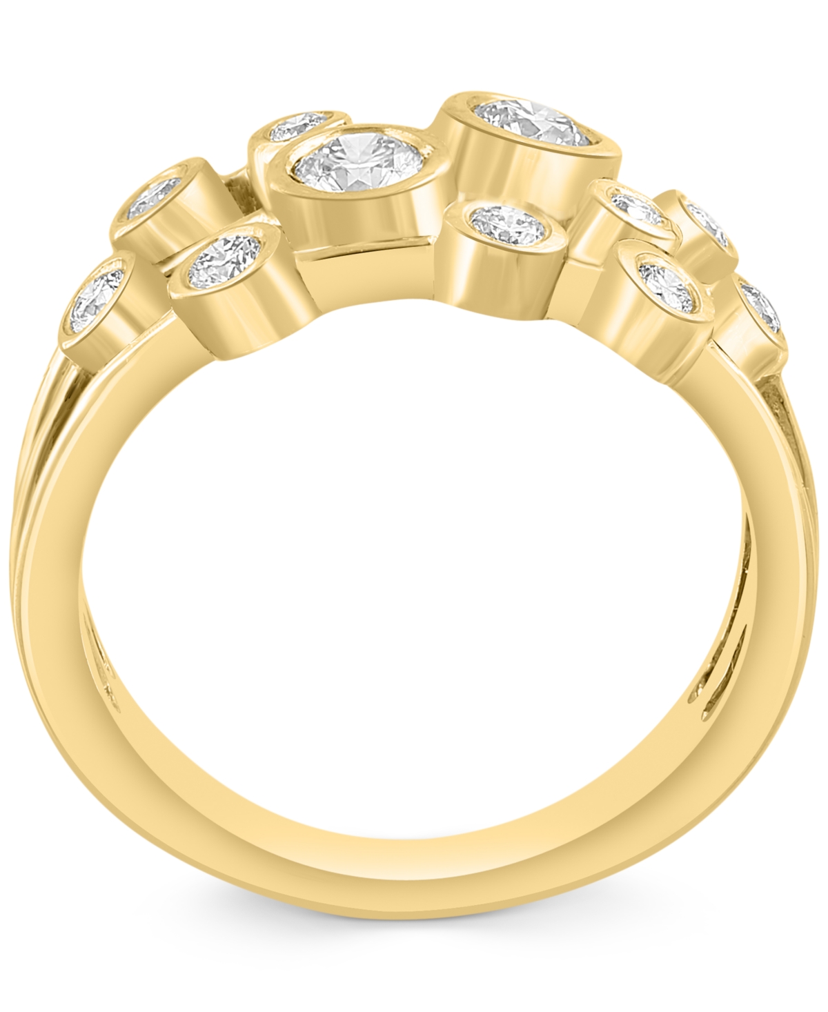 Shop Effy Collection Effy Diamond Bezel Cluster Statement Ring (4-7/8 Ct. T.w.) In 14k Gold In Yellow Gol