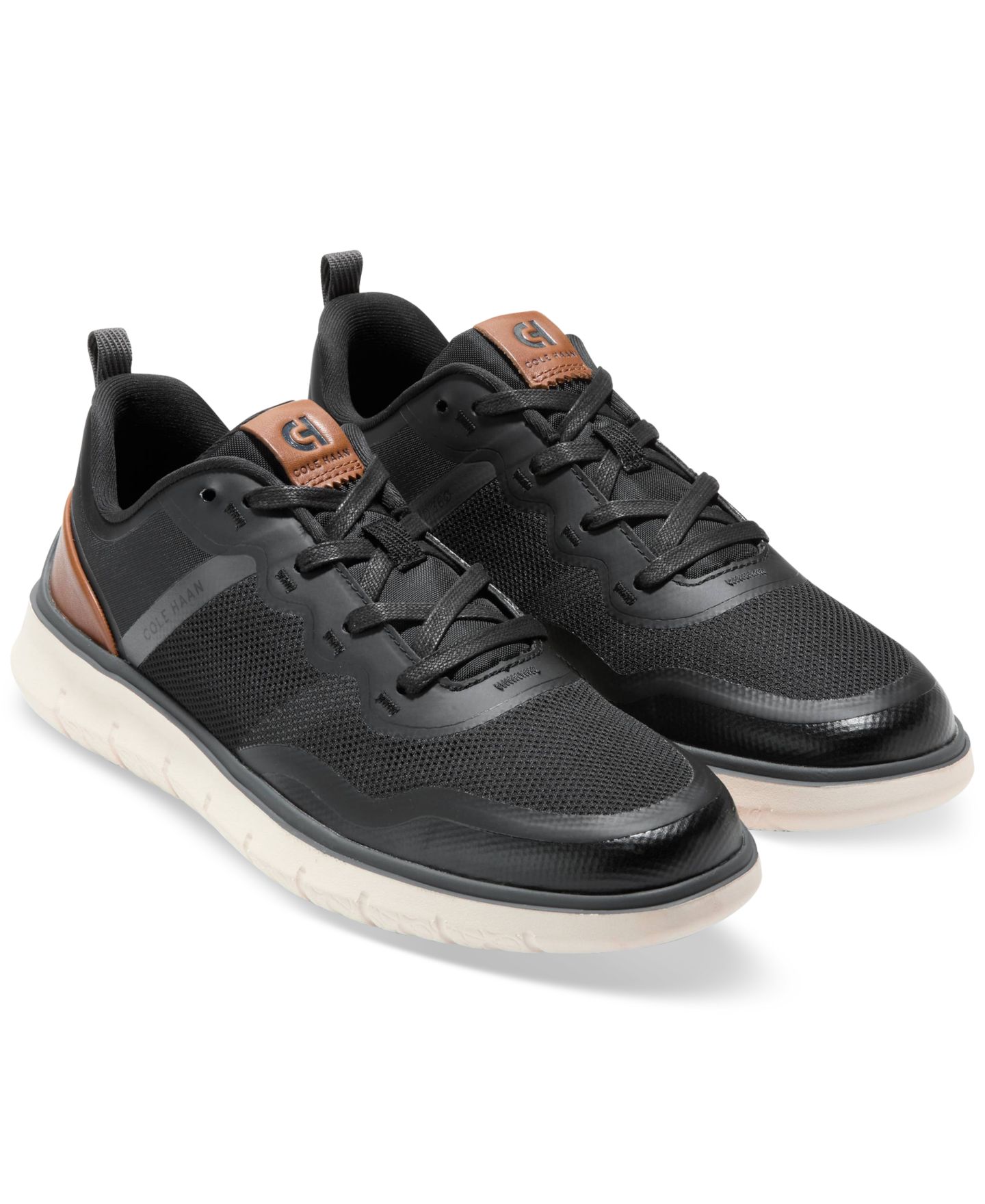 Мужские кроссовки Cole Haan Generation ZERØGRAND Stitchlite ™ Lace-Up, цвет: Чёрный рыжевато-коричневая слоновая кость — фото 4
