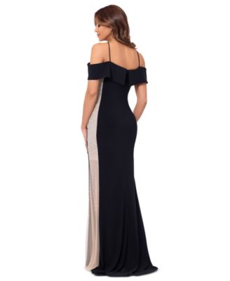 XSCAPE Women's Embellished Halter Jersey Dress