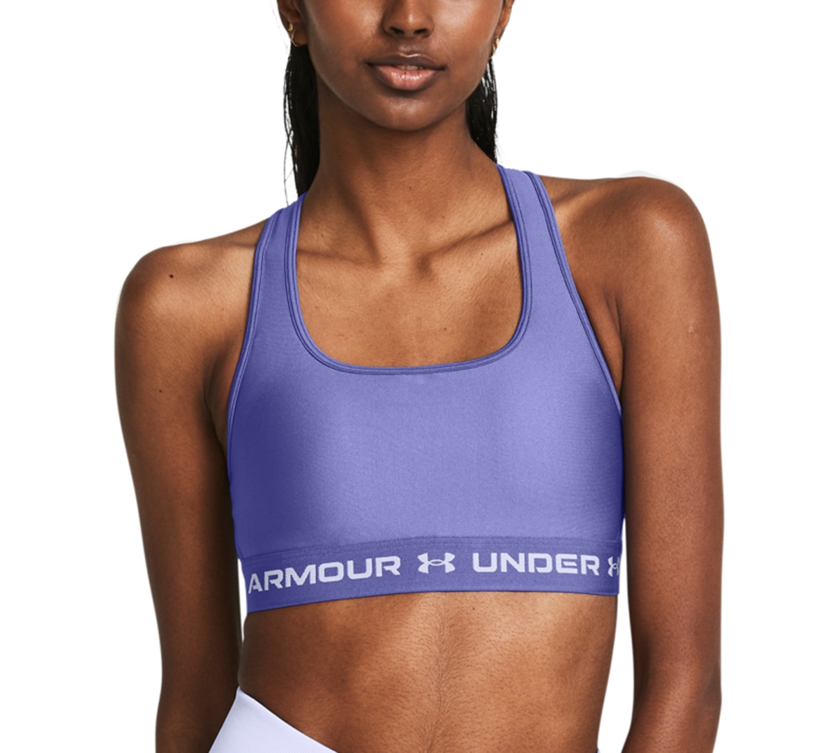 Under Armour Women's Heatgear Medium Impact Sports Bra In Purple
