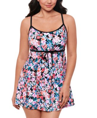 Swim Solutions Women's Blushing Empire Swimdress, Created for Macy's ...