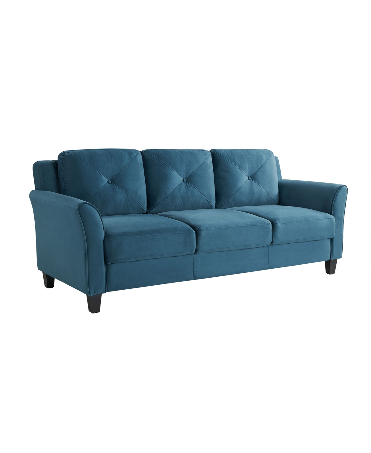 Shop Lifestyle Solutions 78.7" W Polyester Harvard Sofa With Curved Arms In Blue