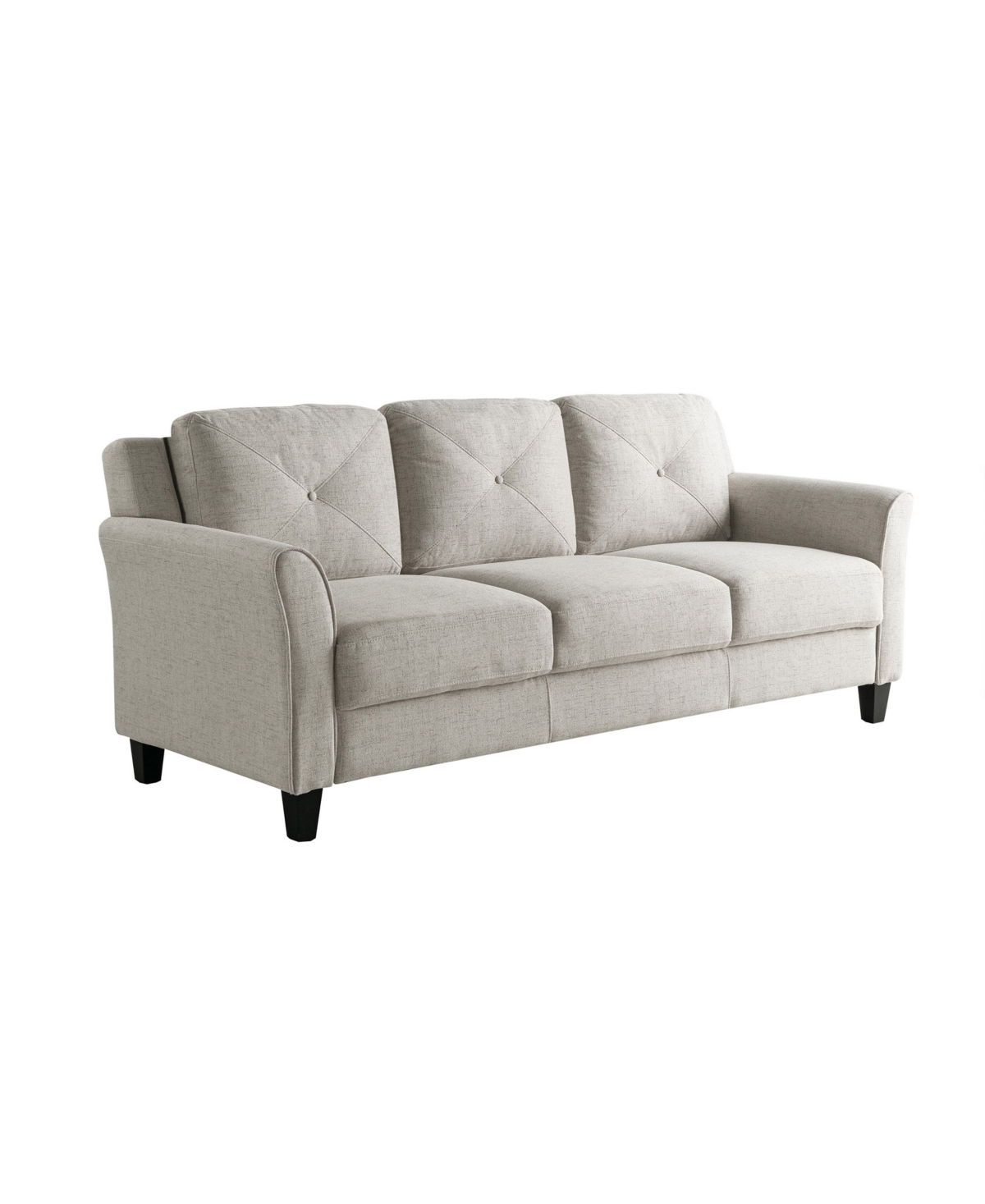 Shop Lifestyle Solutions 78.7" W Polyester Harvard Sofa With Curved Arms In Beige