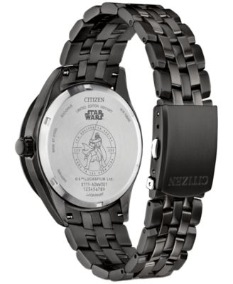 Citizen Eco-Drive Men's Star Wars Darth Vader Black-Tone Stainless Steel Bracelet Watch 41mm Gift Set