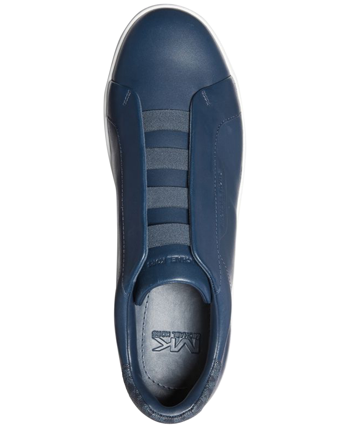 Shop Michael Kors Men's Keating Slip-on Leather Sneaker In Navy
