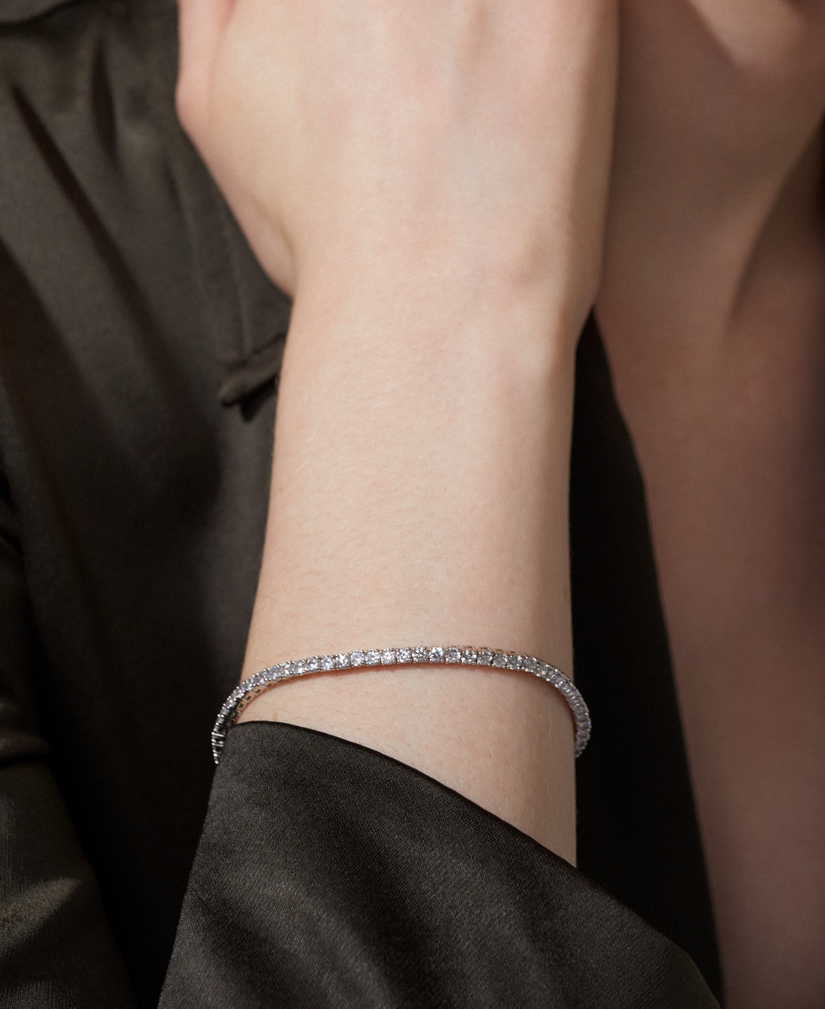 Eliot Danori Rhodium Plated Cubic Zirconia Tennis Bracelet Created for Macy s Rhodium Smart Closet