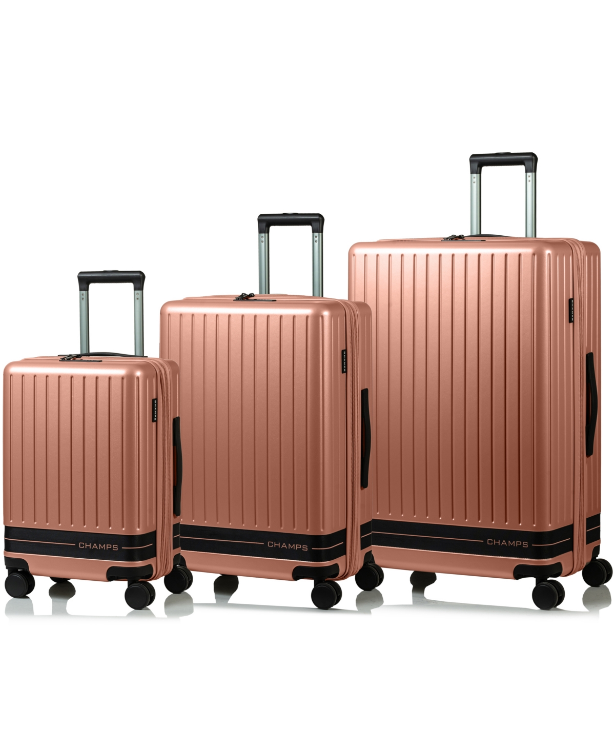 Shop Champs 3-piece Fresh Ii Hardside Luggage Set In Pink
