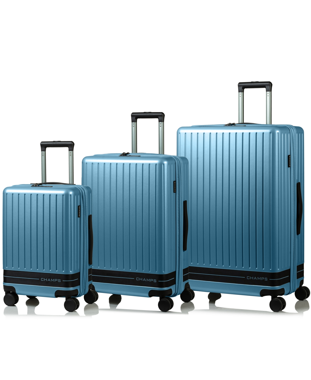 Shop Champs 3-piece Fresh Ii Hardside Luggage Set In Blue