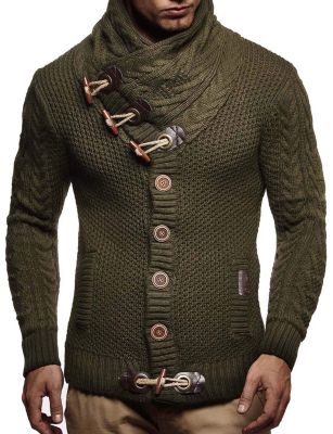 Men's Knitted Turtleneck Jacket - Winter Cardigan Sweaters for Men