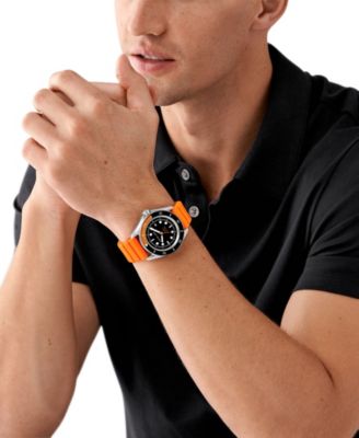 Michael Kors Men's Maritime Three-Hand Orange Silicone Watch 42mm