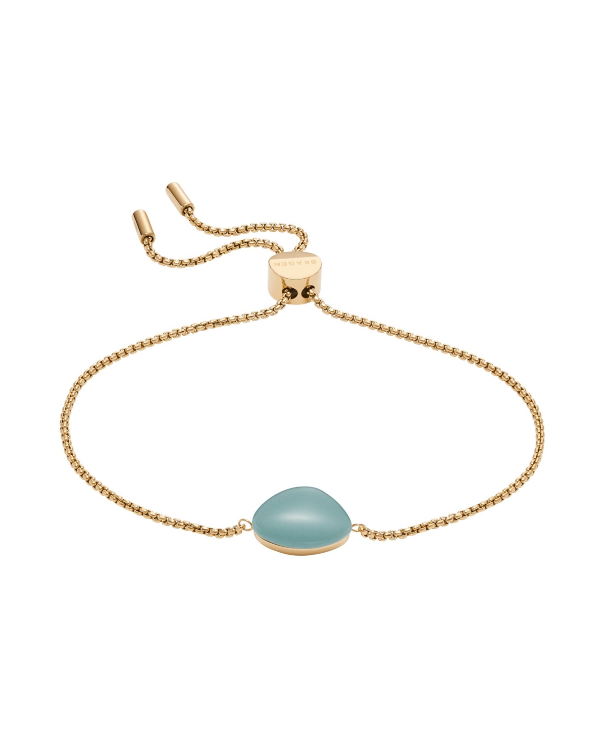 Women's Sofie Sea Glass Mint Green Organic-Shaped Station Bracelet, SKJ1808710 - Gold