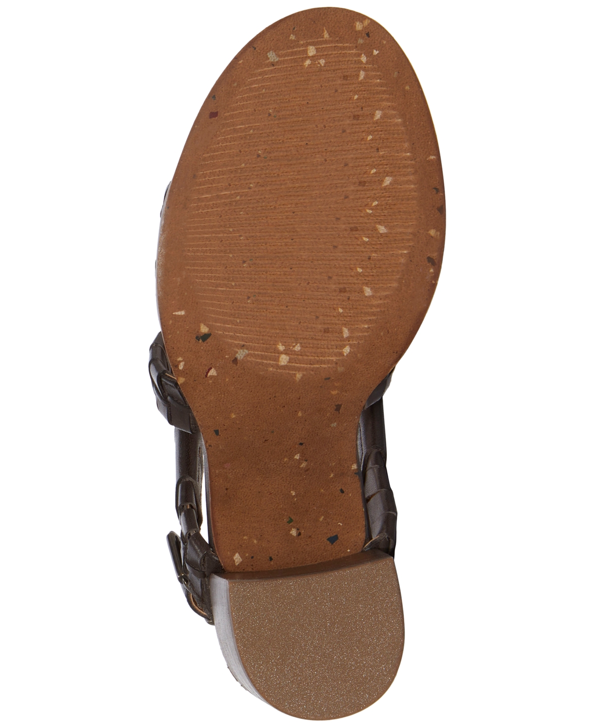 Shop Lucky Brand Women's Dabene Woven Strappy Slingback Block-heel Sandals In Brown Leather