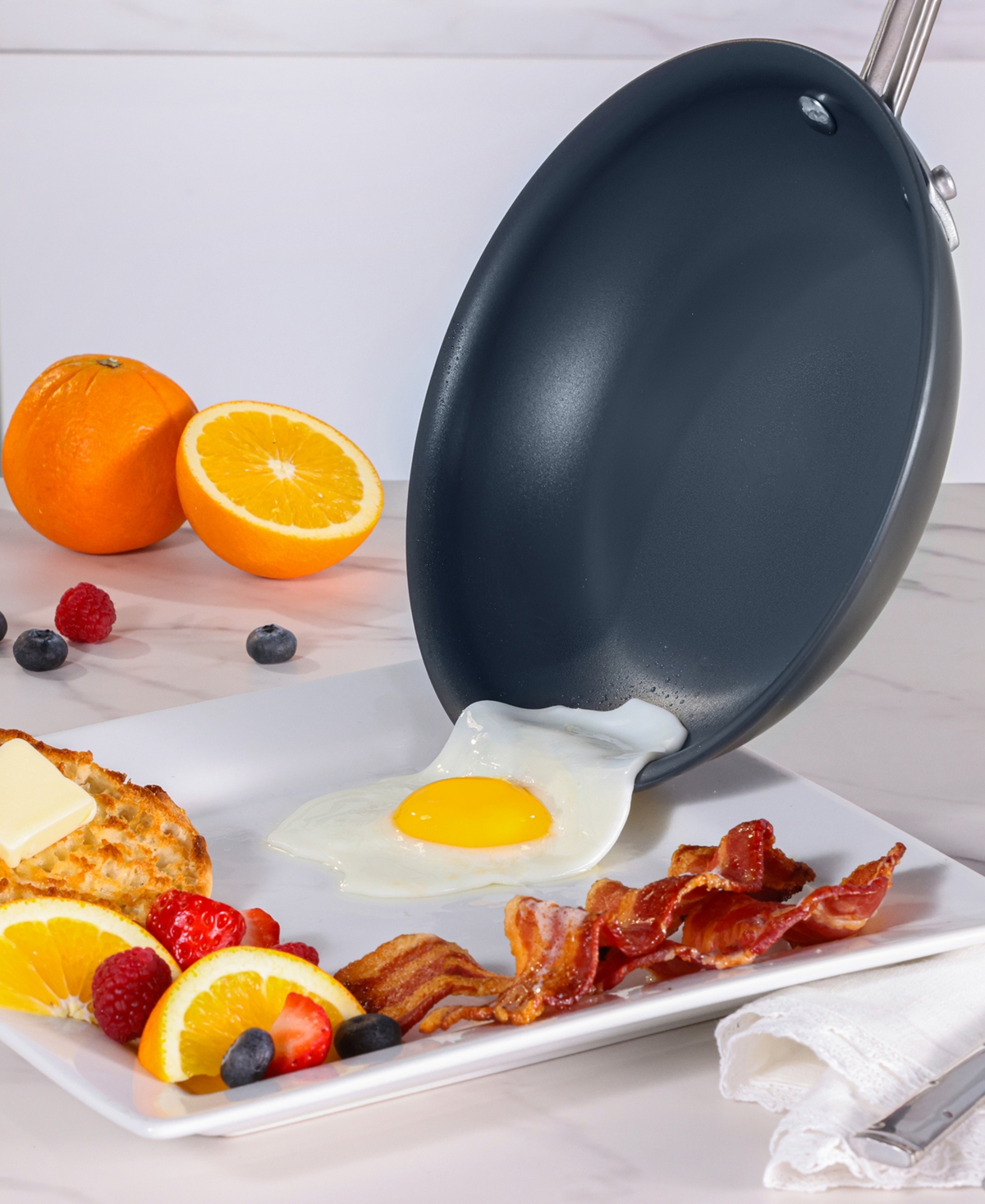 Guy Fieri 's Flavortown Hard-anodized Laser Titanium Aluminum 12" Frypan In Charcoal
