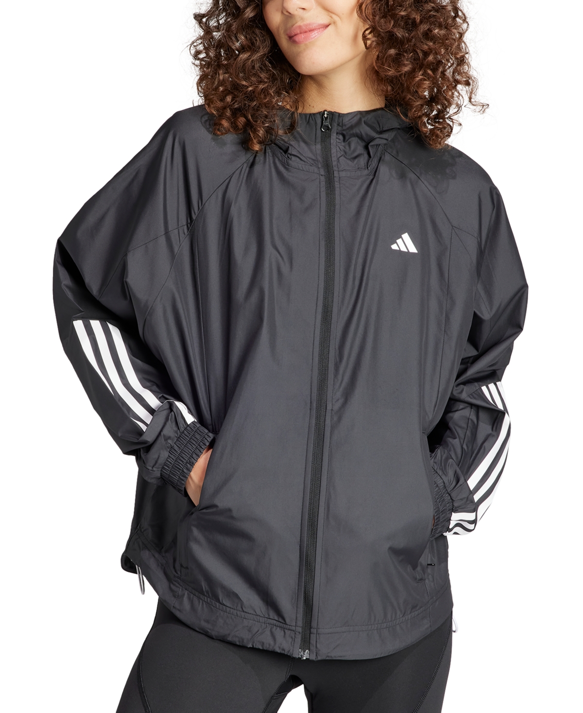 Shop Adidas Originals Women's Wind.rdy Hyperglam Windbreaker In Black,white