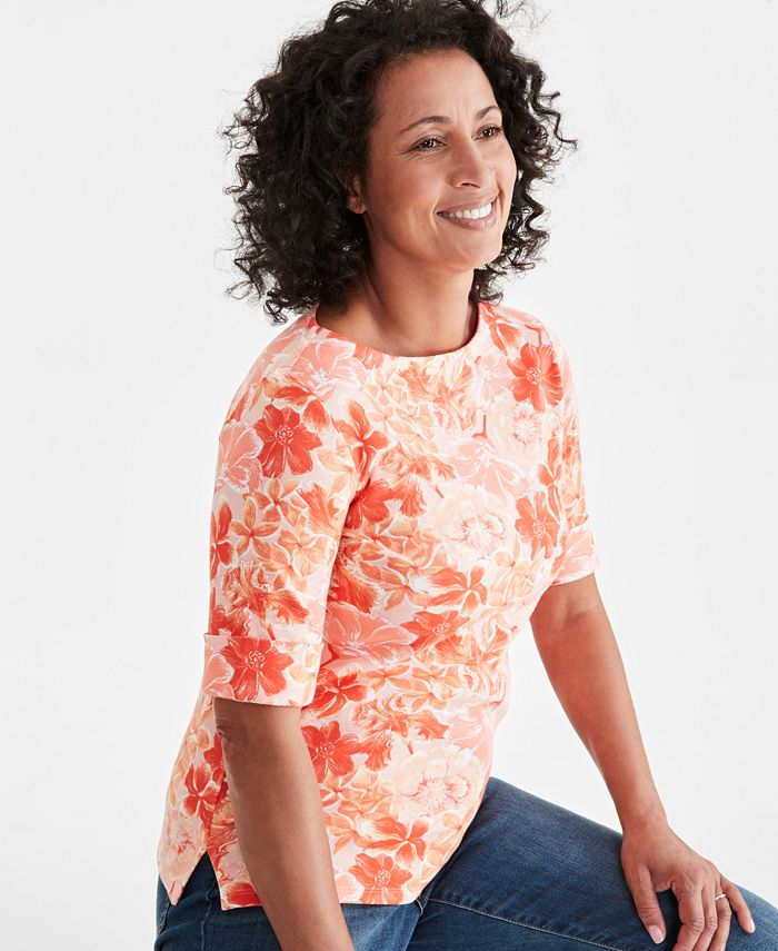 macy's elbow sleeve top