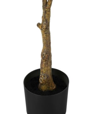 52" Indoor Artificial Floor Rubber Tree with Black Pot