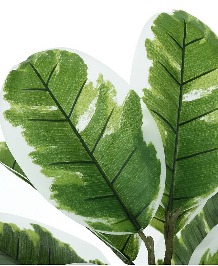 Monarch Specialties 27" Indoor Artificial Rubber Plant with Decorative