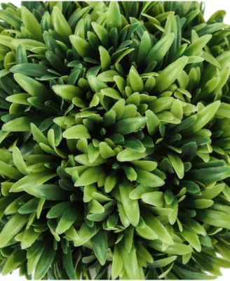 5" Indoor Artificial Grass Plants with Decorative Grey Pots, Set Of 3