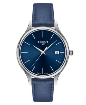 Tissot - Women's Swiss Bella Ora Blue Leather Strap Watch 38mm
