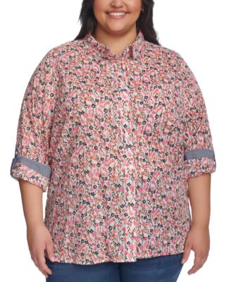 Tommy Hilfiger - Plus Size Cotton Printed Utility Shirt