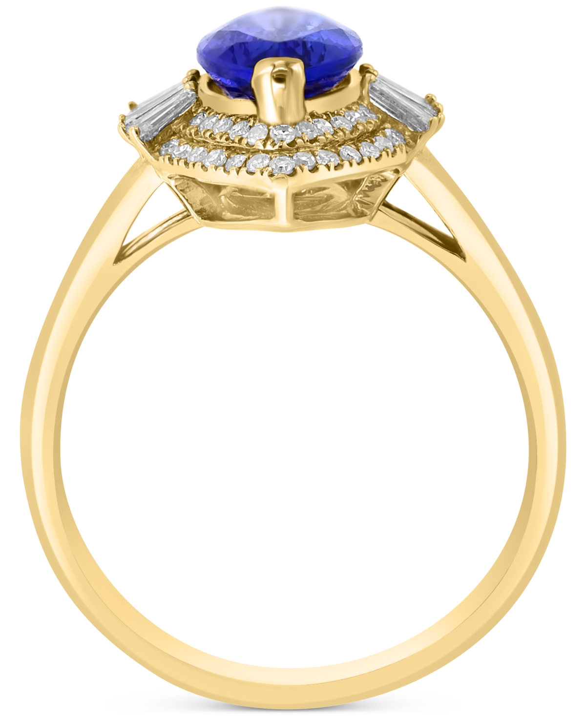 Effy Collection Effy Tanzanite (1-3/4 Ct. T.w.) & Diamond (1/3 Ct. T.w.) Marquise Halo Ring In 14k Gold In Yellow Gol