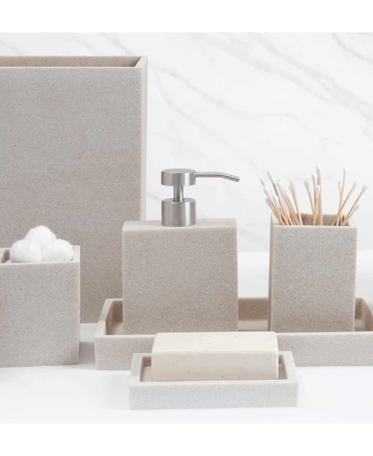 Shop Cassadecor Dune Textured Resin Bathroom Tray In Ivory