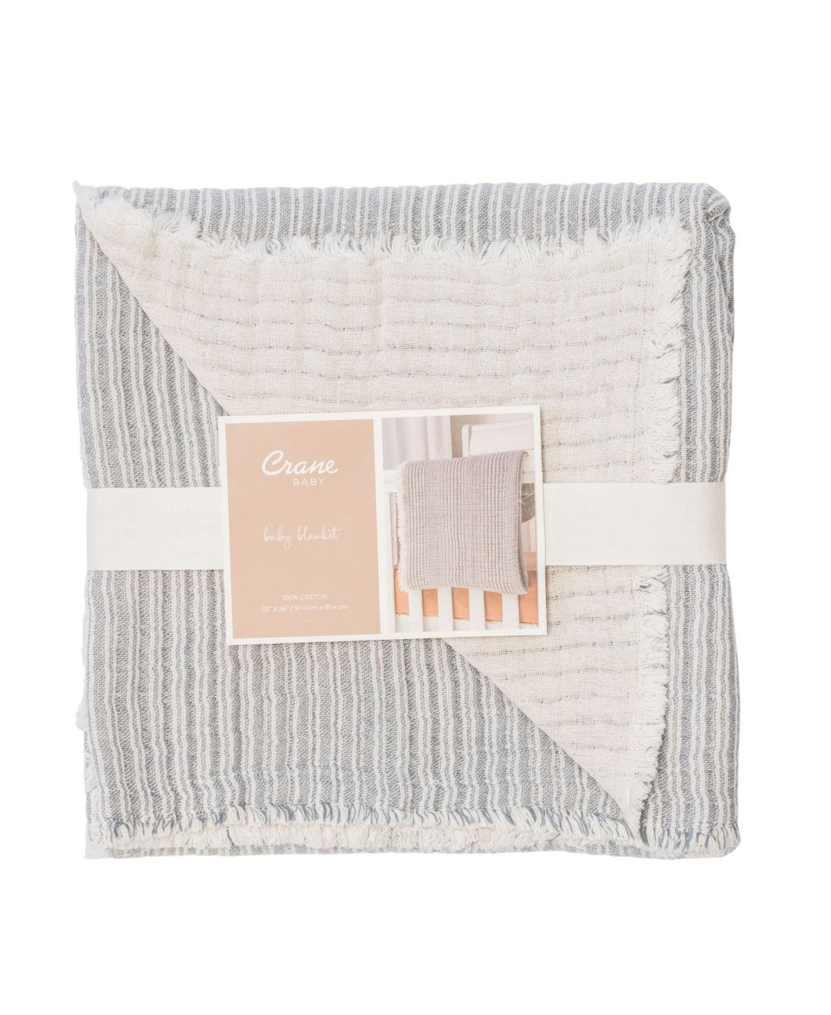 Shop Crane Baby Shoreline Stripe Blanket In Gray
