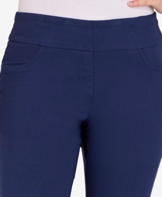 Petite Mid-Rise Pull-On Straight Solar Millennium Tech Ankle Pants