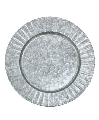 Set of 4 Gallonvanized Charger Plates, 13"D