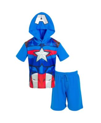 Marvel Toddler Boys Avengers Captain America Athletic T Shirt and Mesh Shorts Outfit Set Macy s