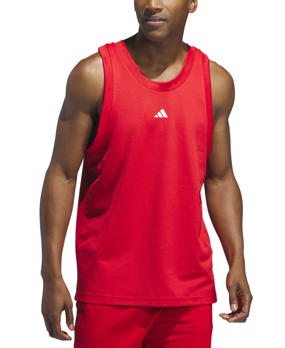 adidas Men's Legends Sleeveless 3-Stripes Logo Basketball Tank
