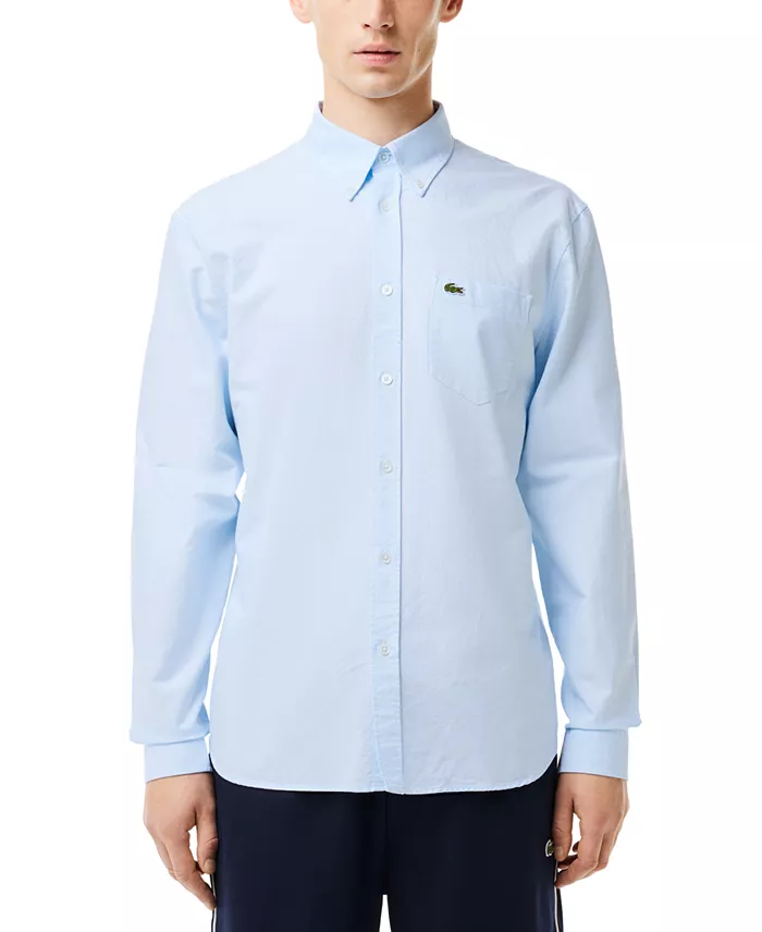 Men's Woven Long Sleeve Button-Down Oxford Shirt