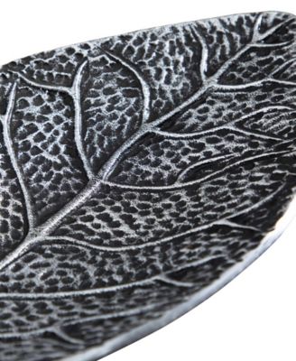 16in. Antique Leaf Decorative Accent Tray