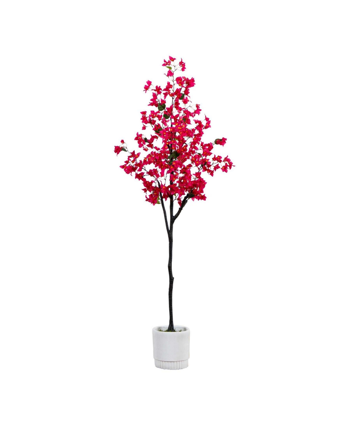 6ft. Artificial Bougainvillea Tree with White Decorative Planter - Pink