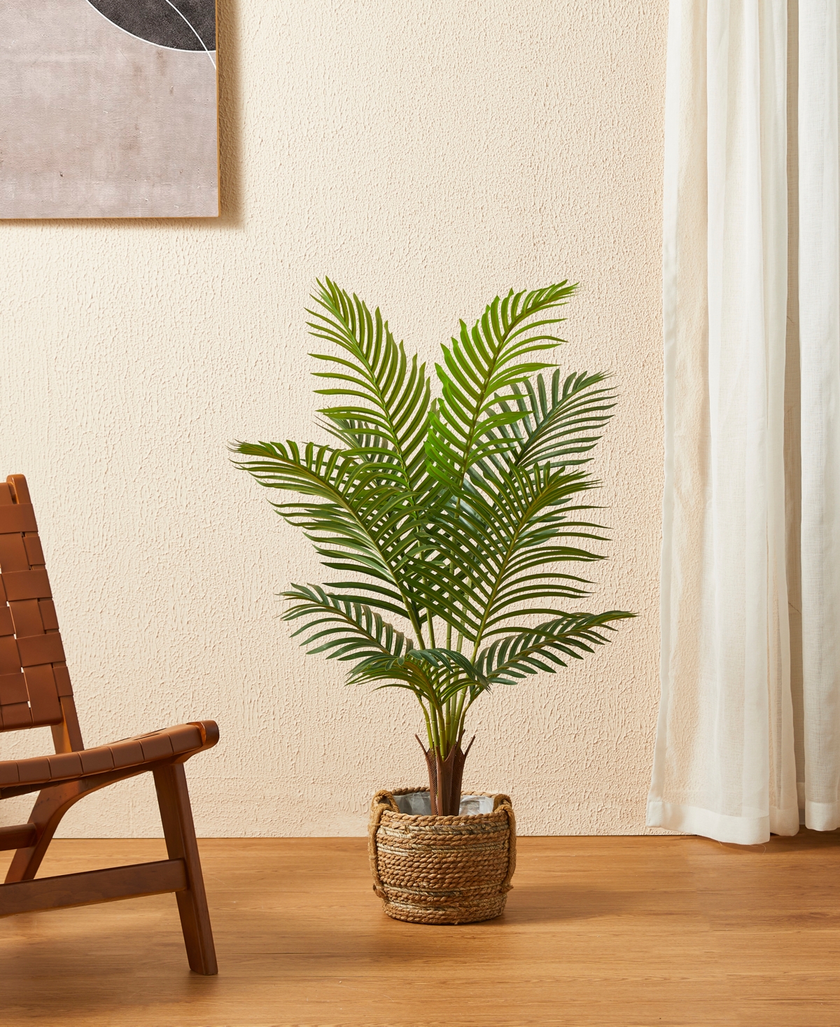 Glitzhome 3.5ft. Faux Areca Palm Tree In Pot In Multi