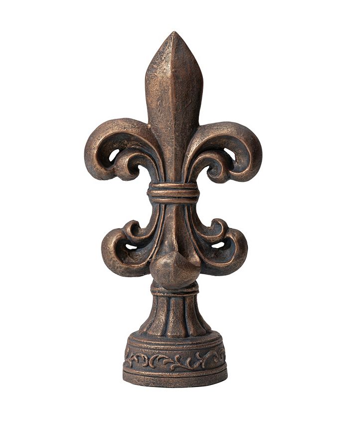 Glitzhome Fleur De Lis Gartenstatue – 69 Cm Hoch, Betongrau, Aus MGO/Fiberglas