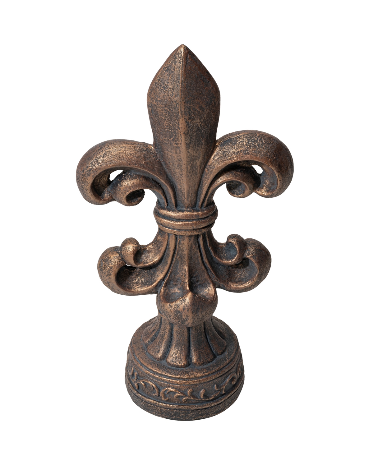 GlitzhomeStanding Fleur De Lis Garden Statue - Bronze