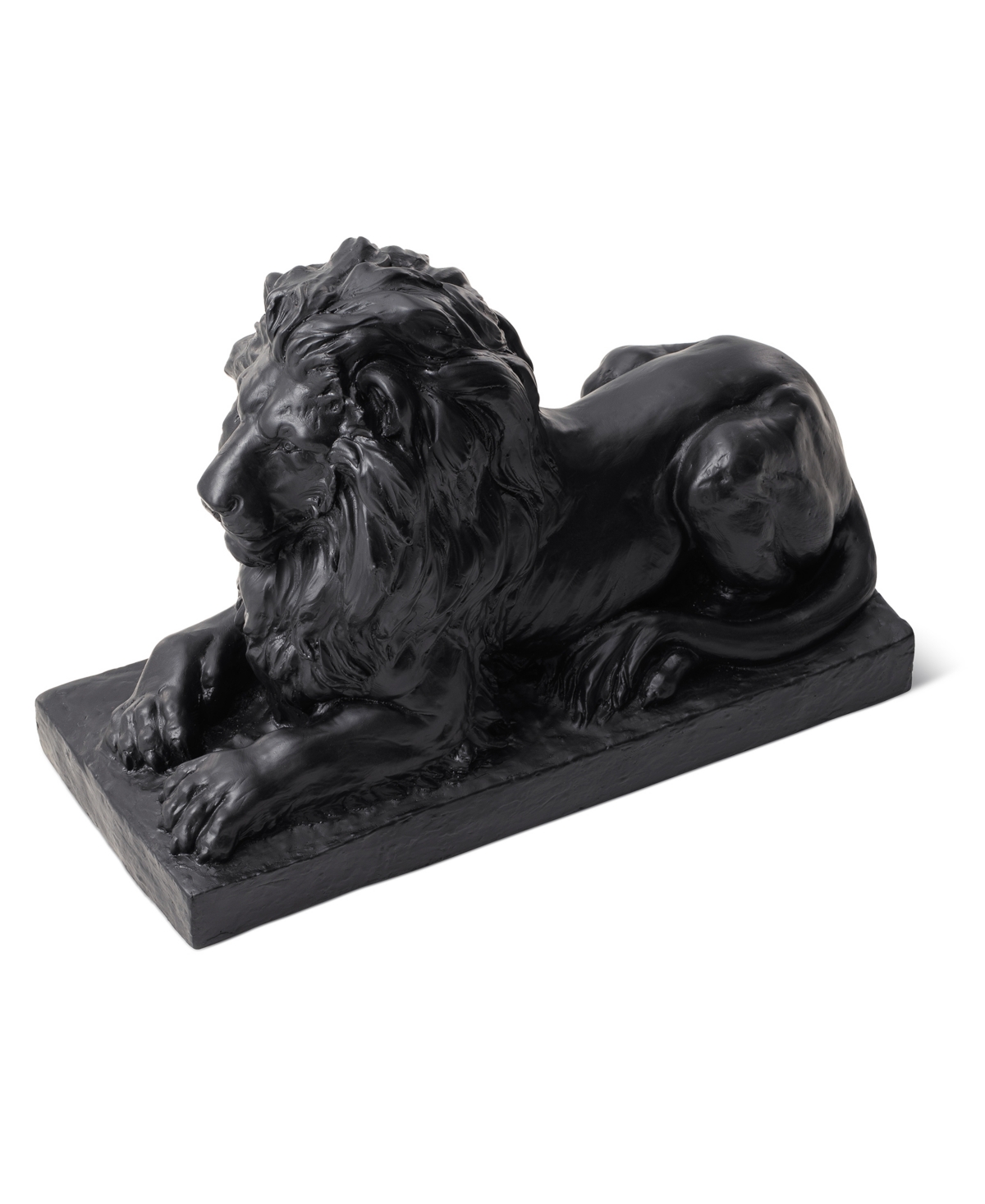 Glitzhome Set of 2Lying Lion Garden Statue - Black
