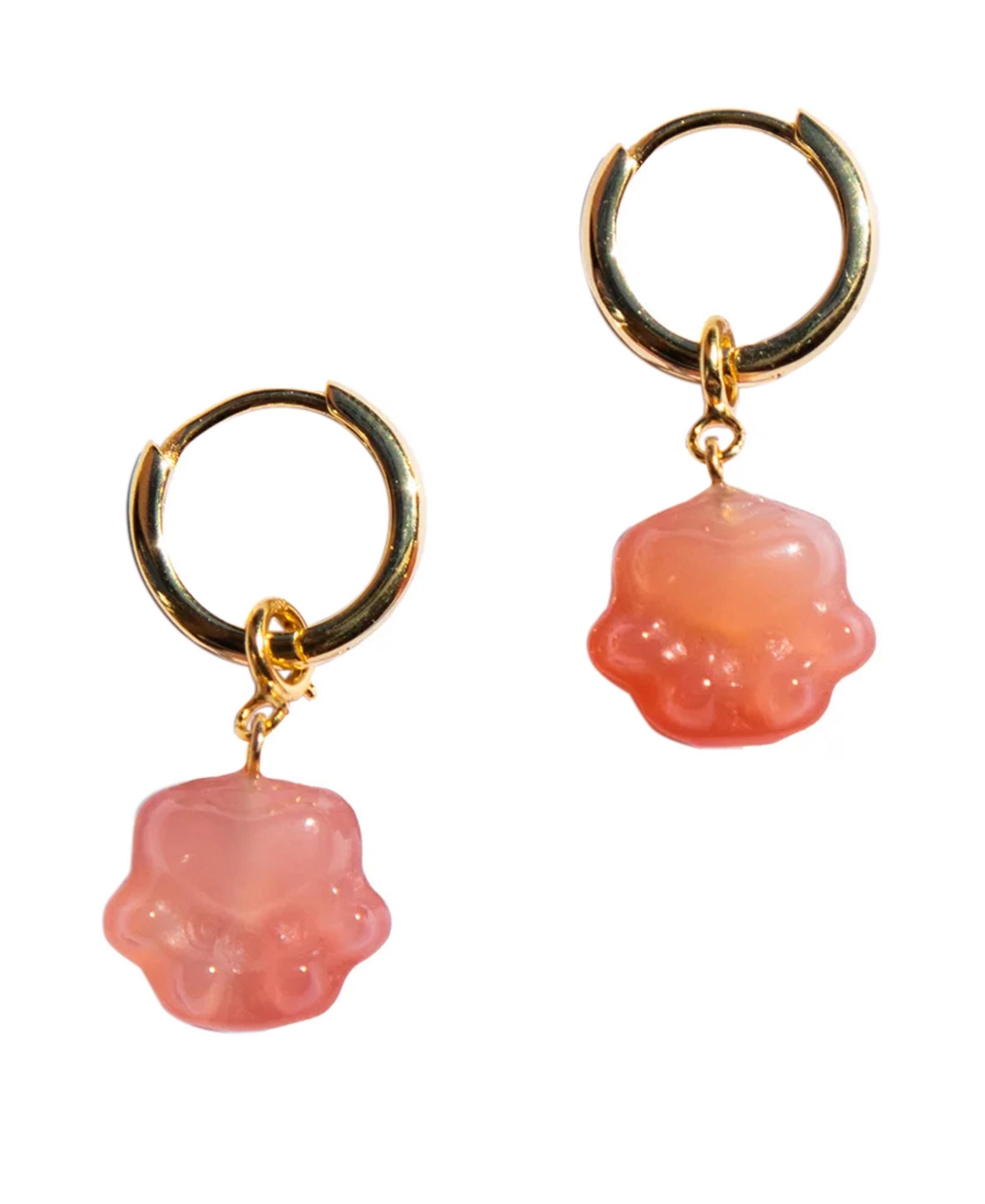 Bonbon - Jade stone charm earrings - Pink